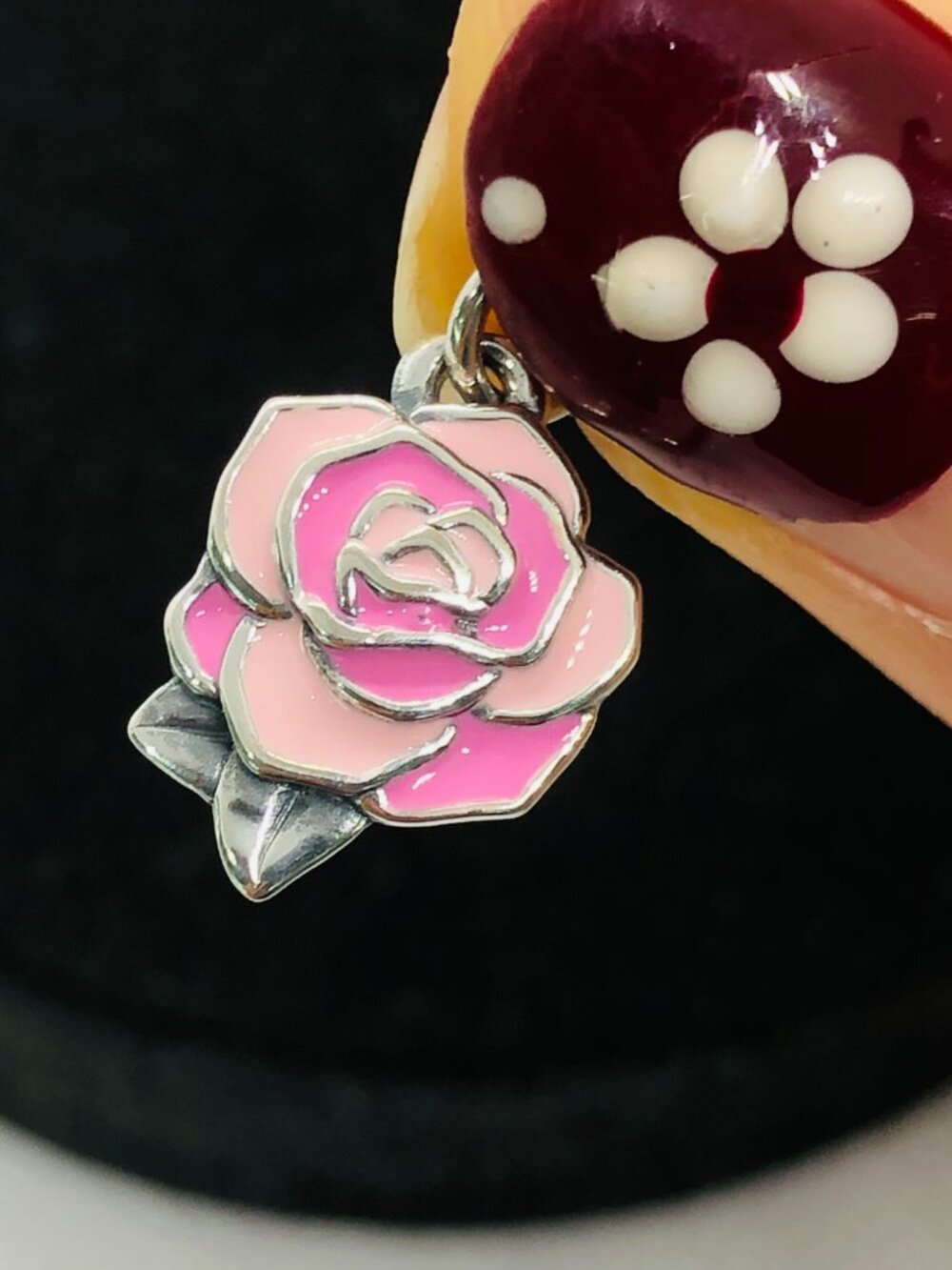 James Avery Enamel Consuela Rose Charm Pink